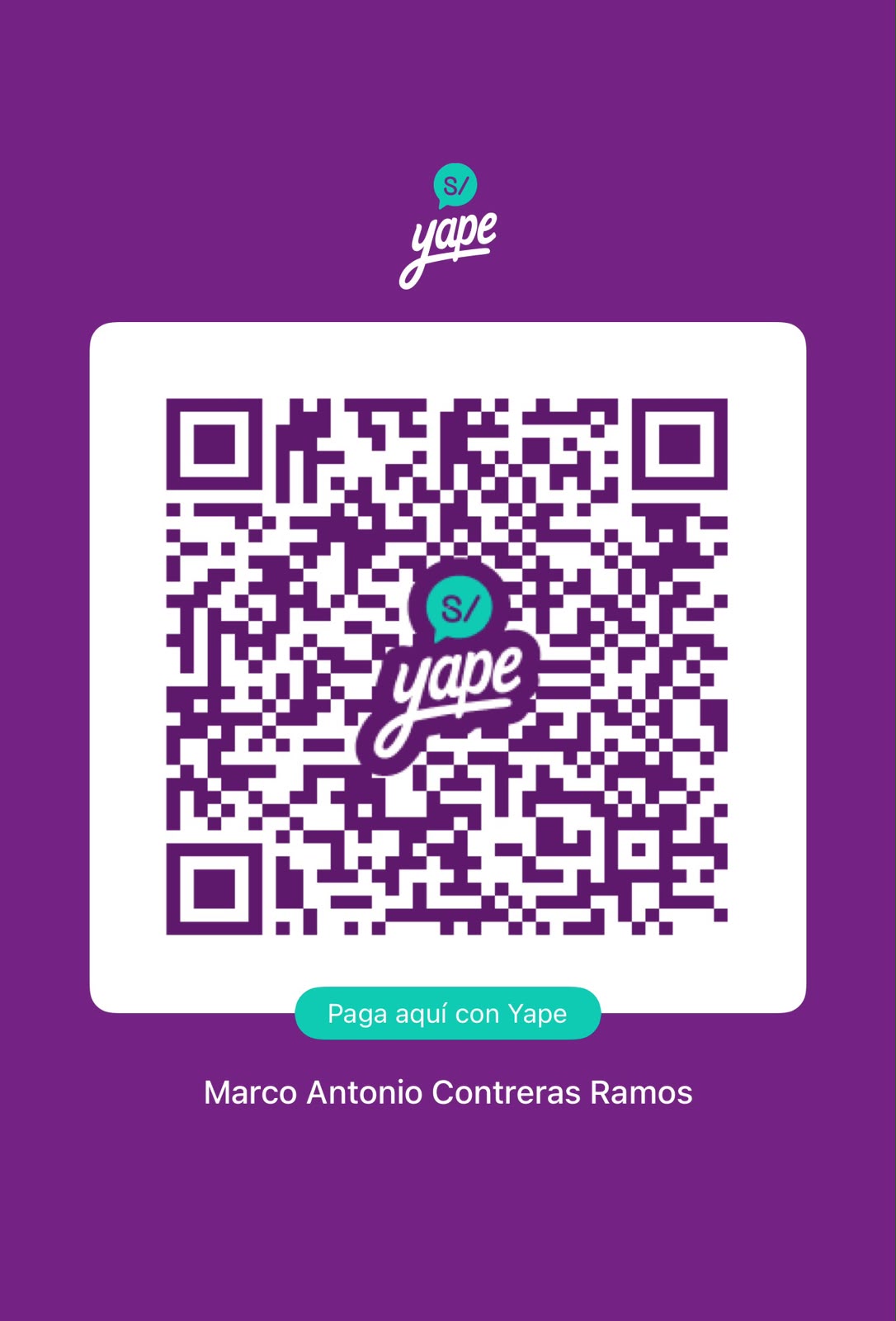 QR Yape Marco Antonio Contreras Ramos